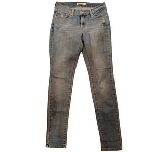 Levi’s Women’s Curvy Skinny Jeans 28×30 Blue Stretch Denim, Cuffable Hem